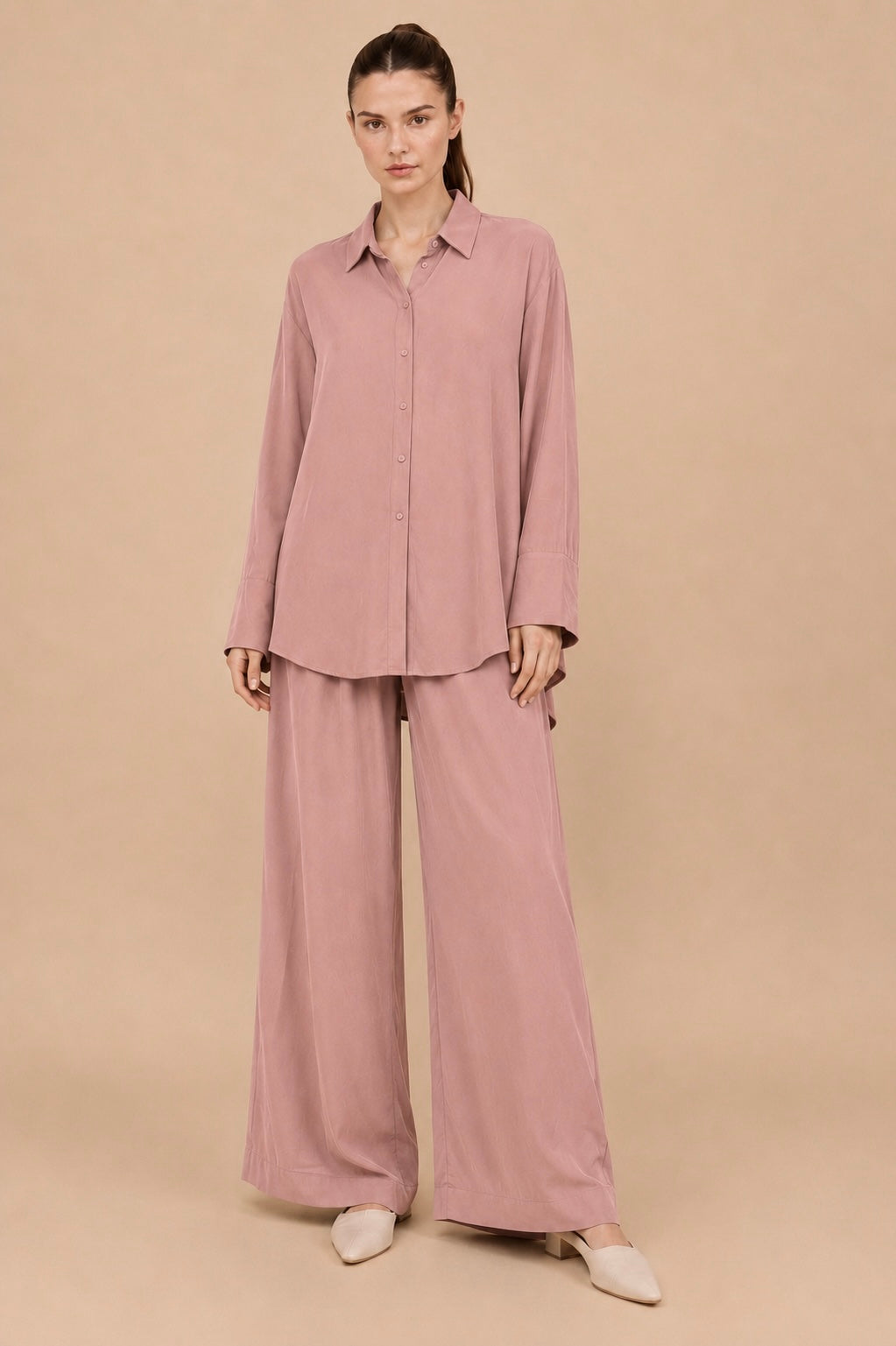 Adjustable Waist Shirt Pants Set