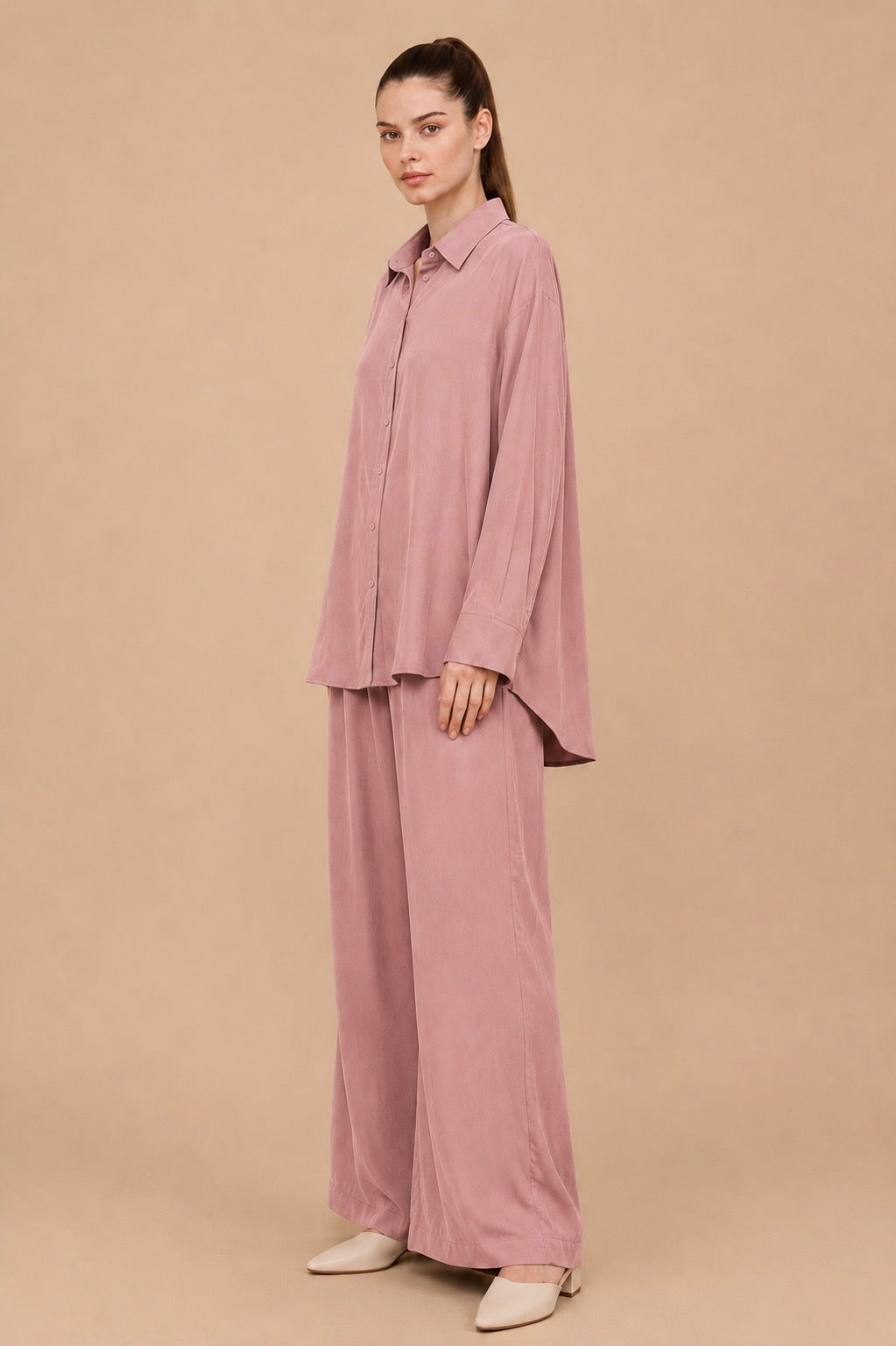 Adjustable Waist Shirt Pants Set