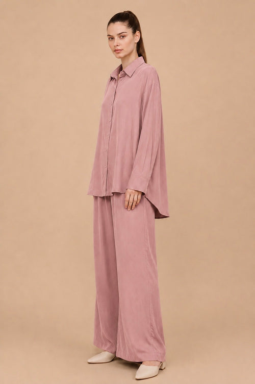 Adjustable Waist Shirt Pants Set