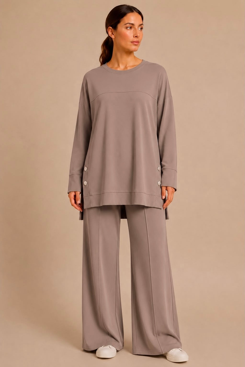 Button Detail Pants Set