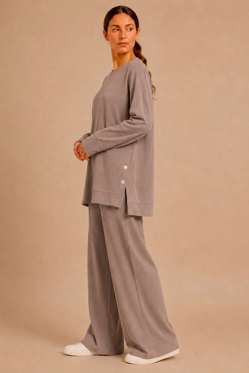 Button Detail Pants Set