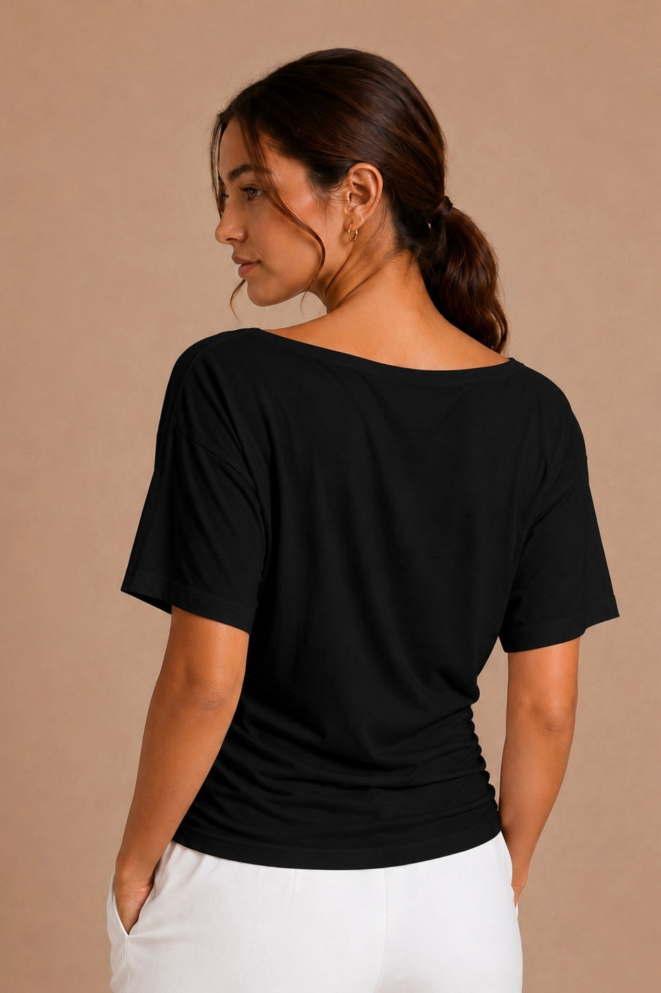 Gathered Waist Basic Top