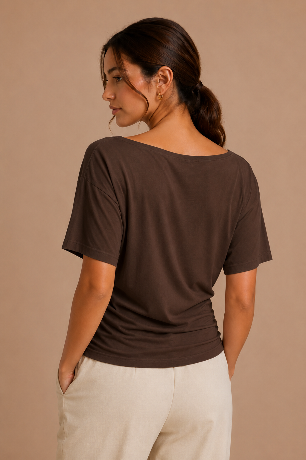 Gathered Waist Basic Top