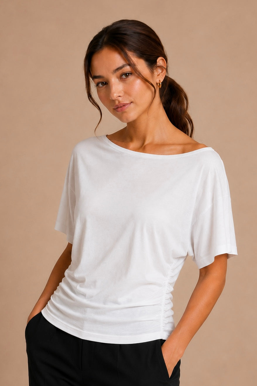 Gathered Waist Basic Top
