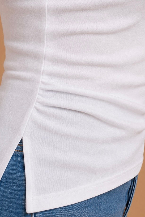 Asymmetric Ruched Blouse