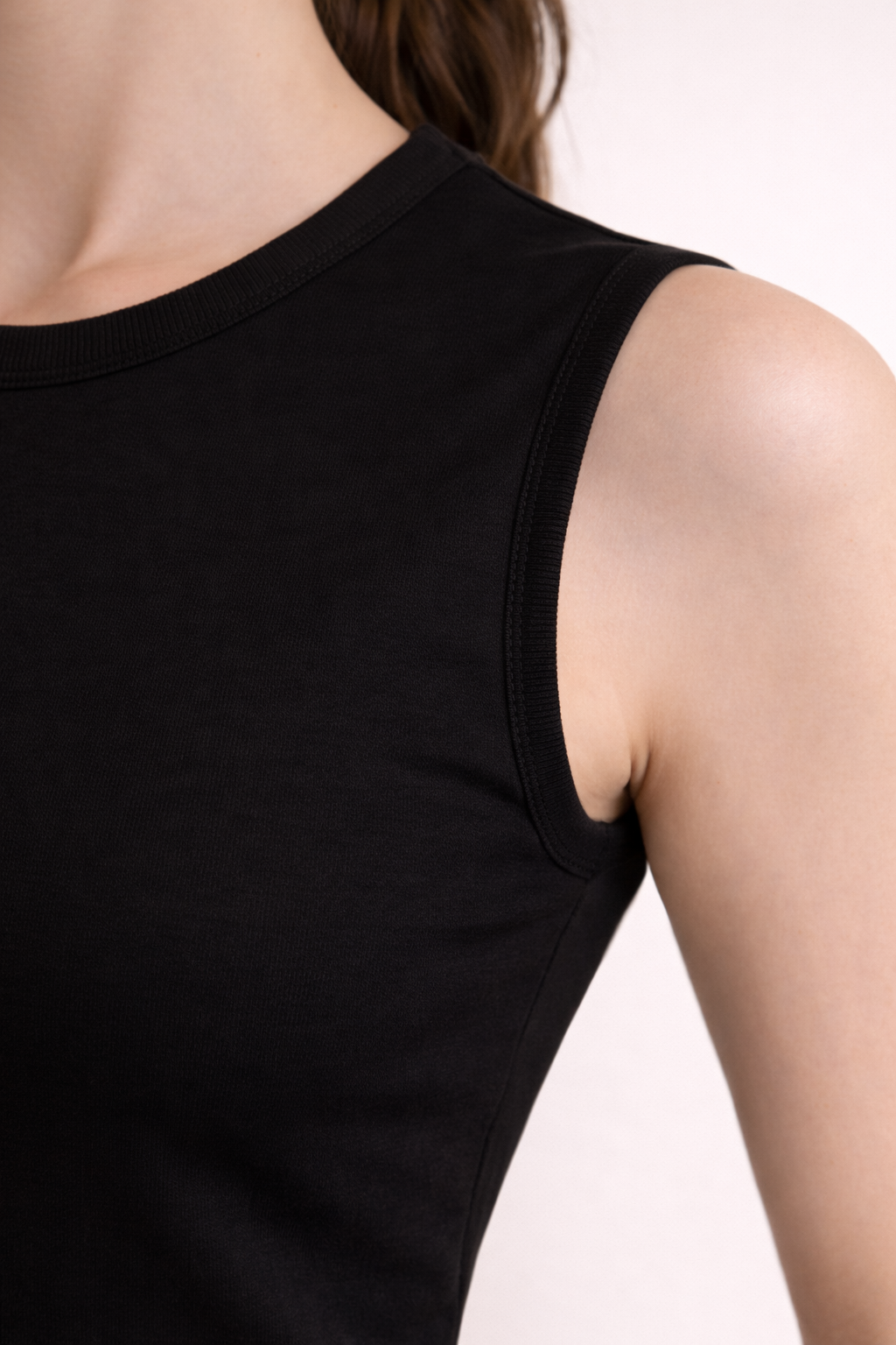 Structured Sleeveless Cotton Basic Top