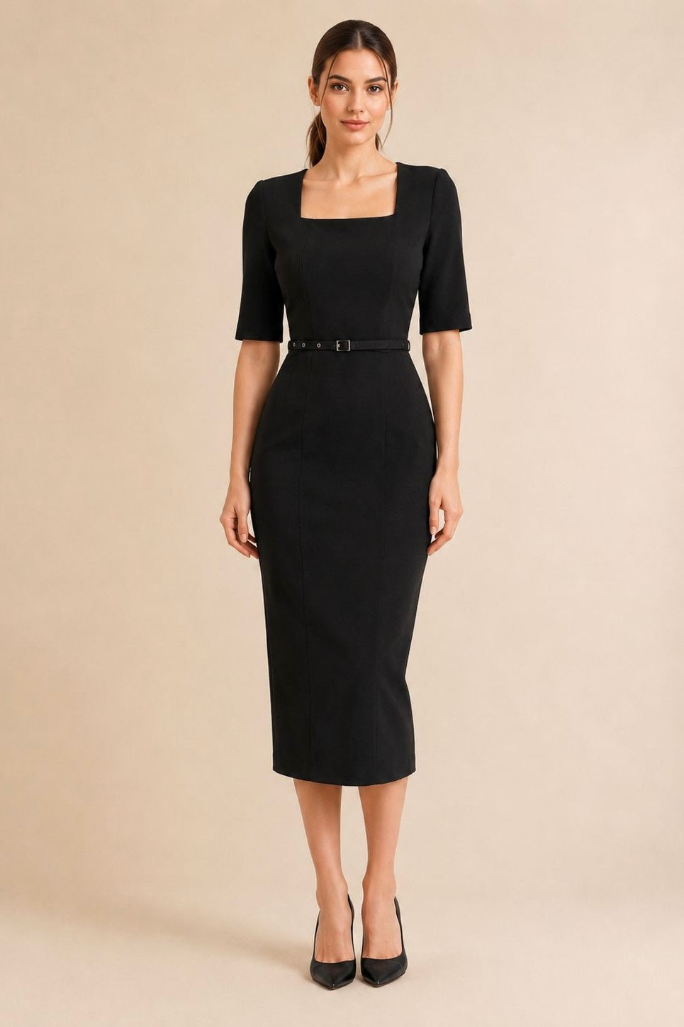 Soft Square Neck Dress