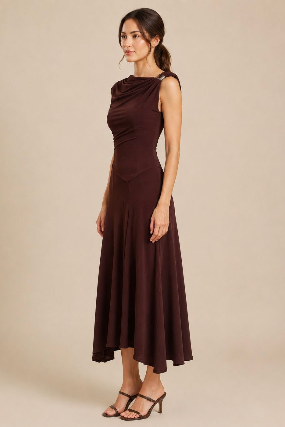 Draped Midi Dress