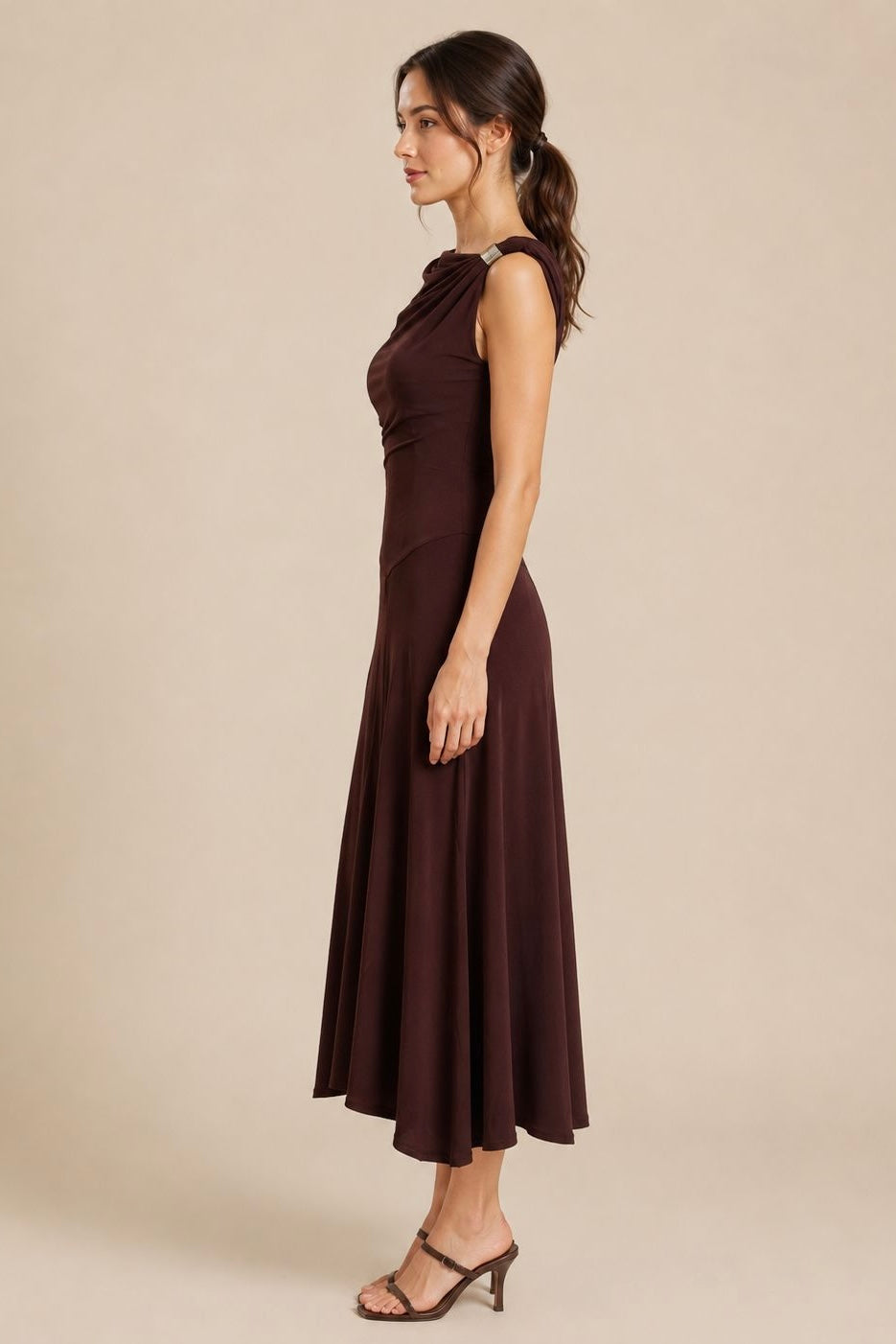 Draped Midi Dress