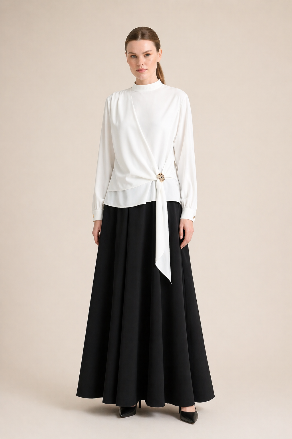 Draped Side Tie Top