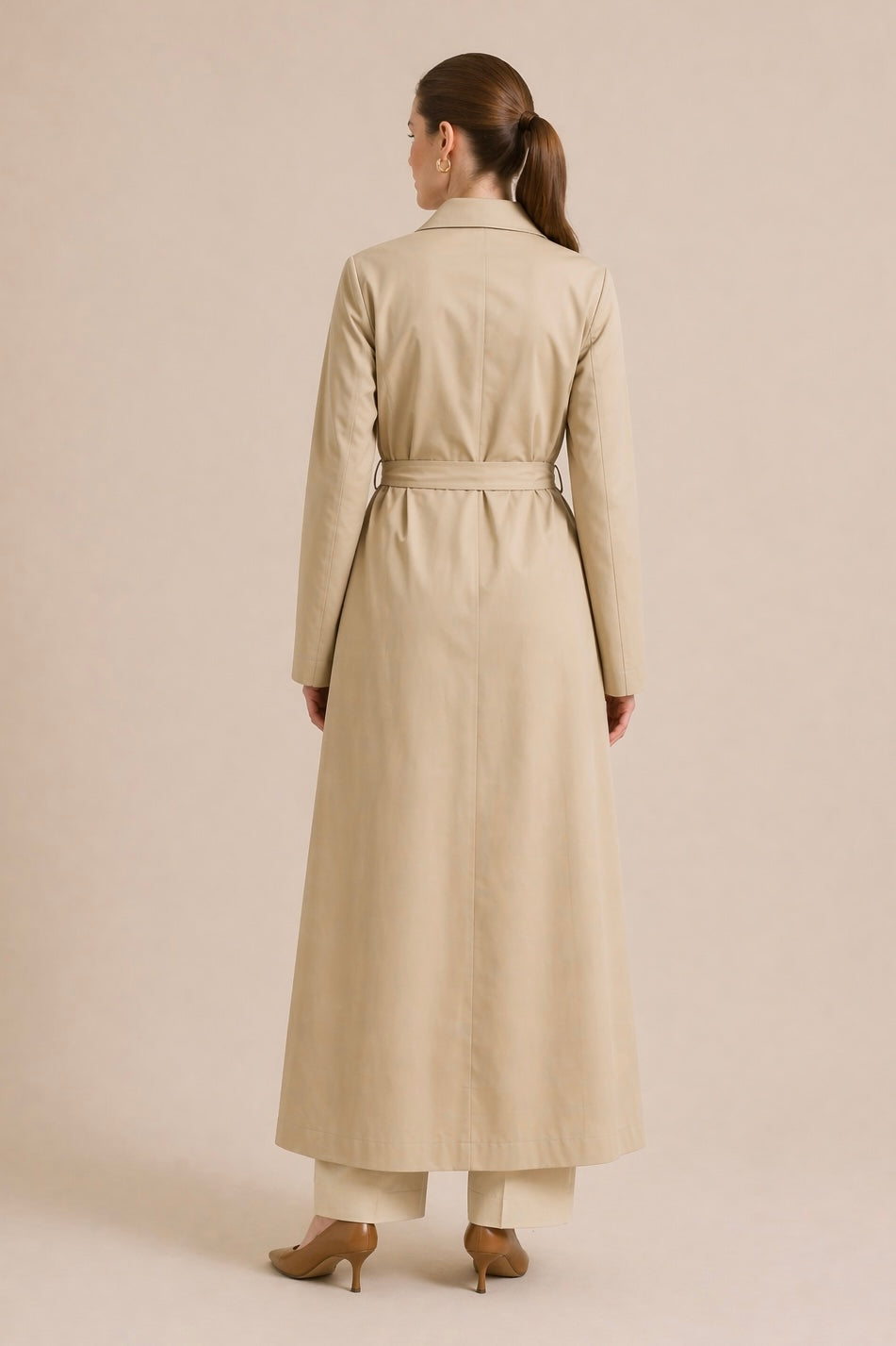 Long Belted Trench Coat