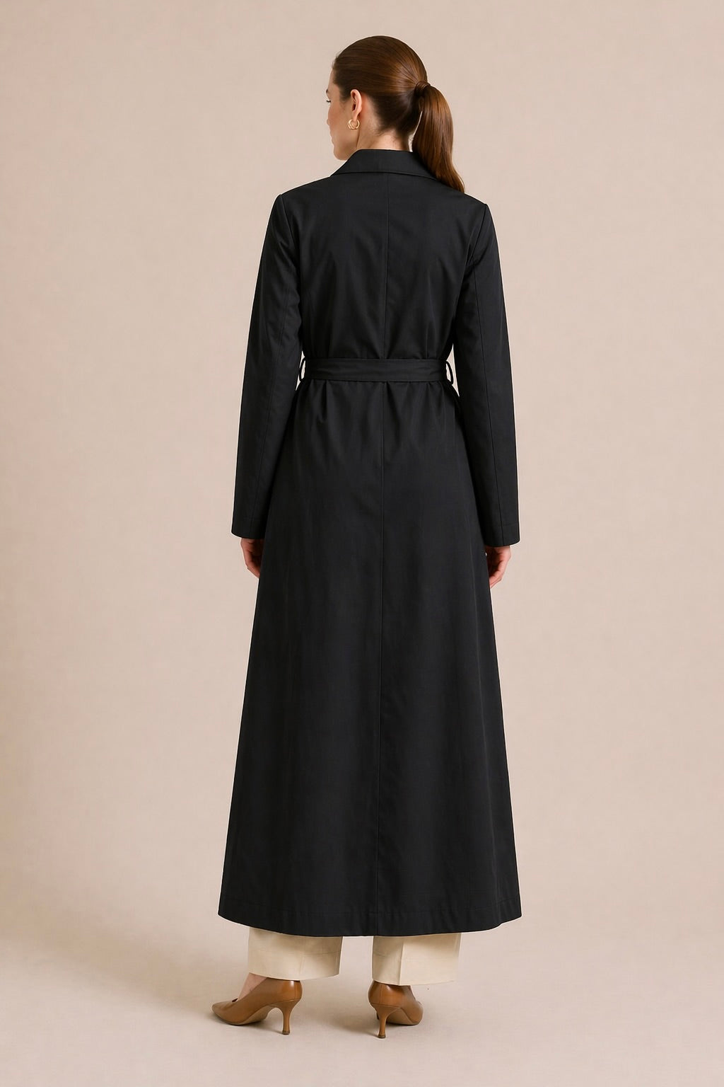 Long Belted Trench Coat