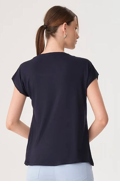 Round Neck Front Satin Blouse