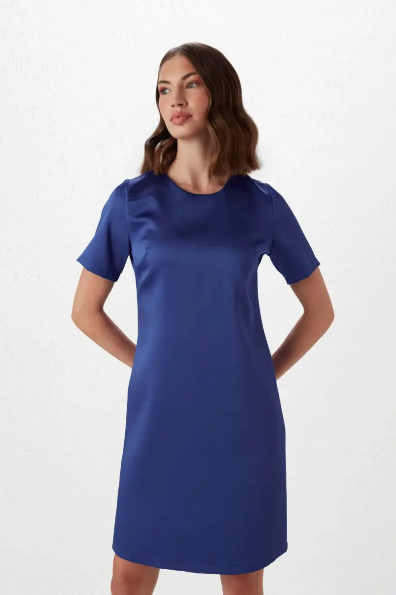 Short Sleeve Satin Dress