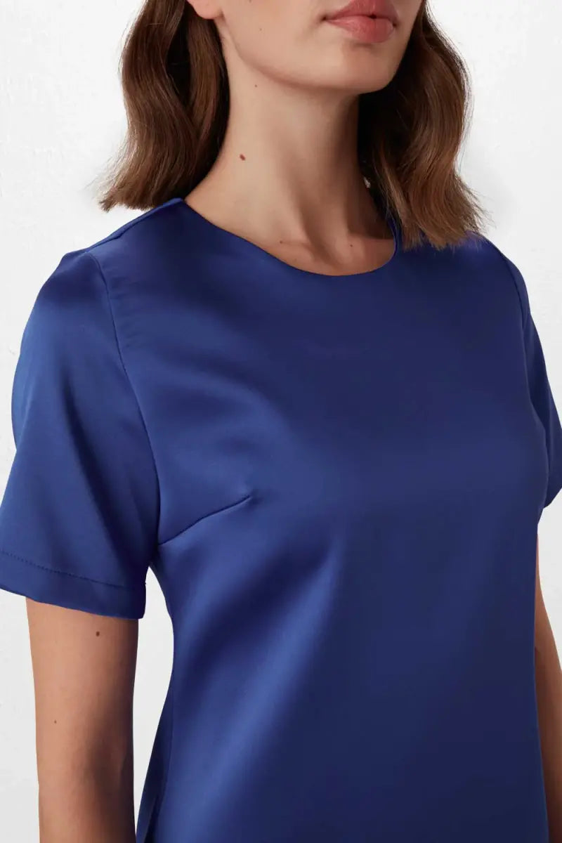 Short Sleeve Satin Dress