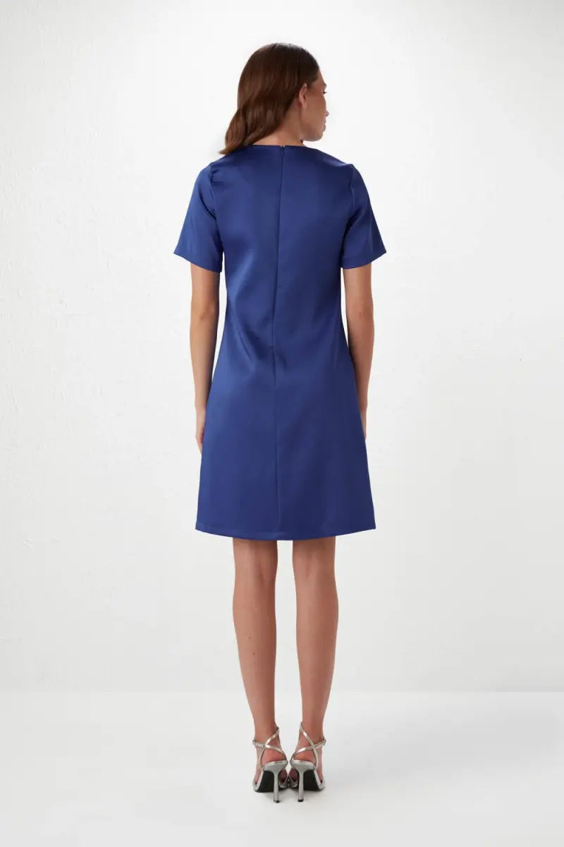 Short Sleeve Satin Dress