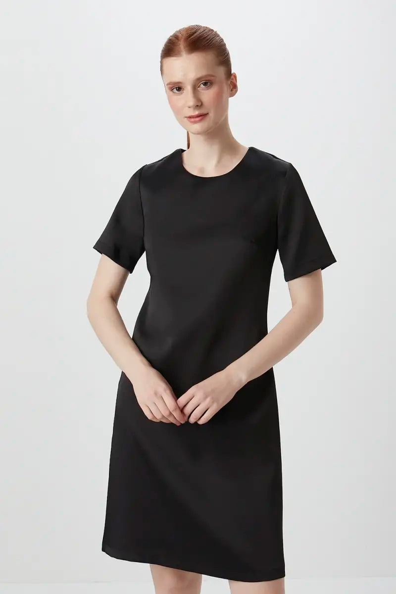 Short Sleeve Satin Dress