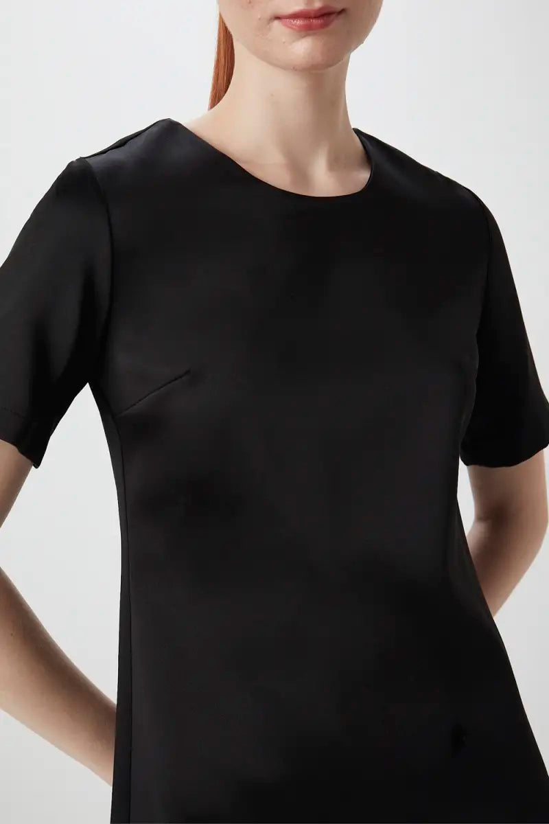 Short Sleeve Satin Dress