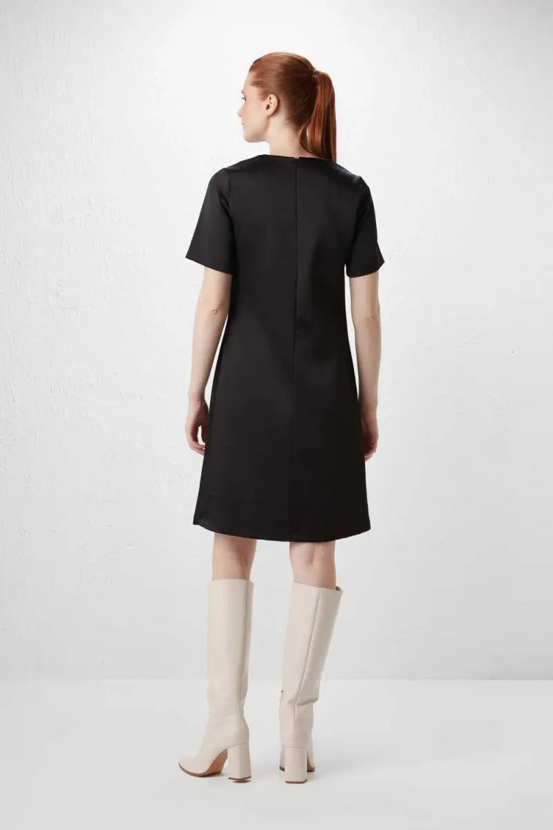 Short Sleeve Satin Dress