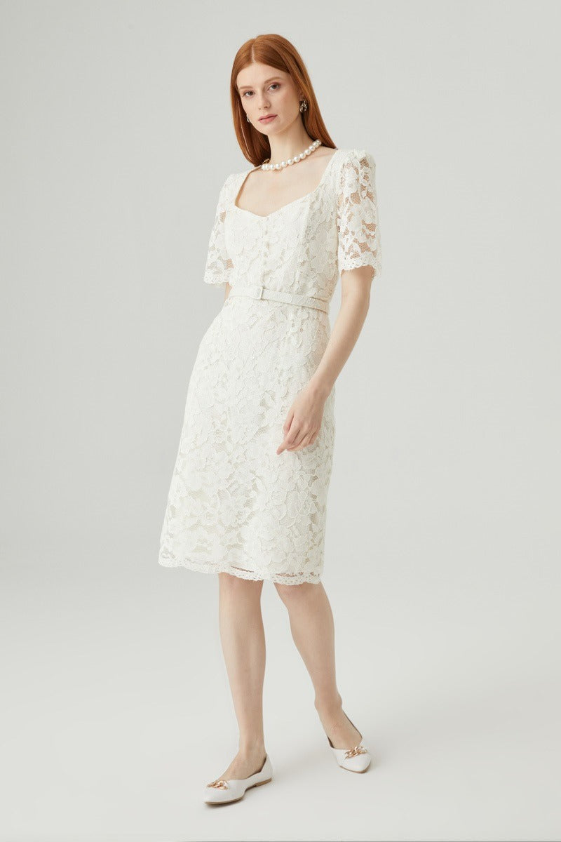 Short Sleeve Lace Dress