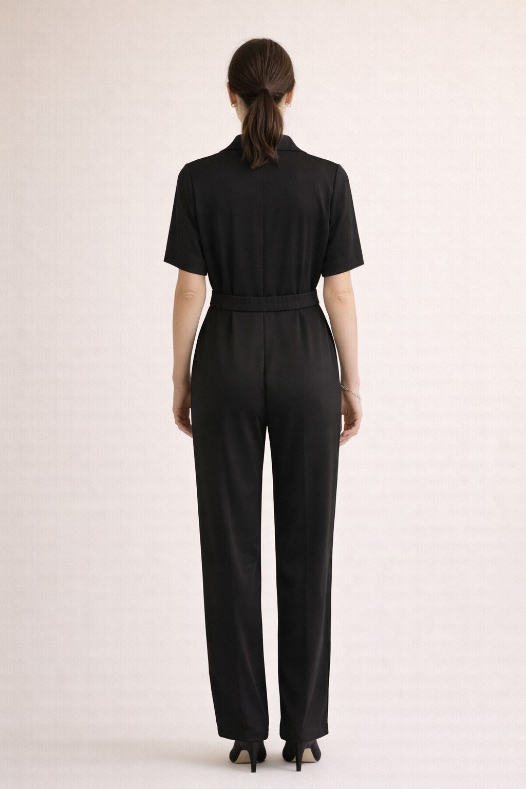Crystal Buckle Tailored Jumpsuit