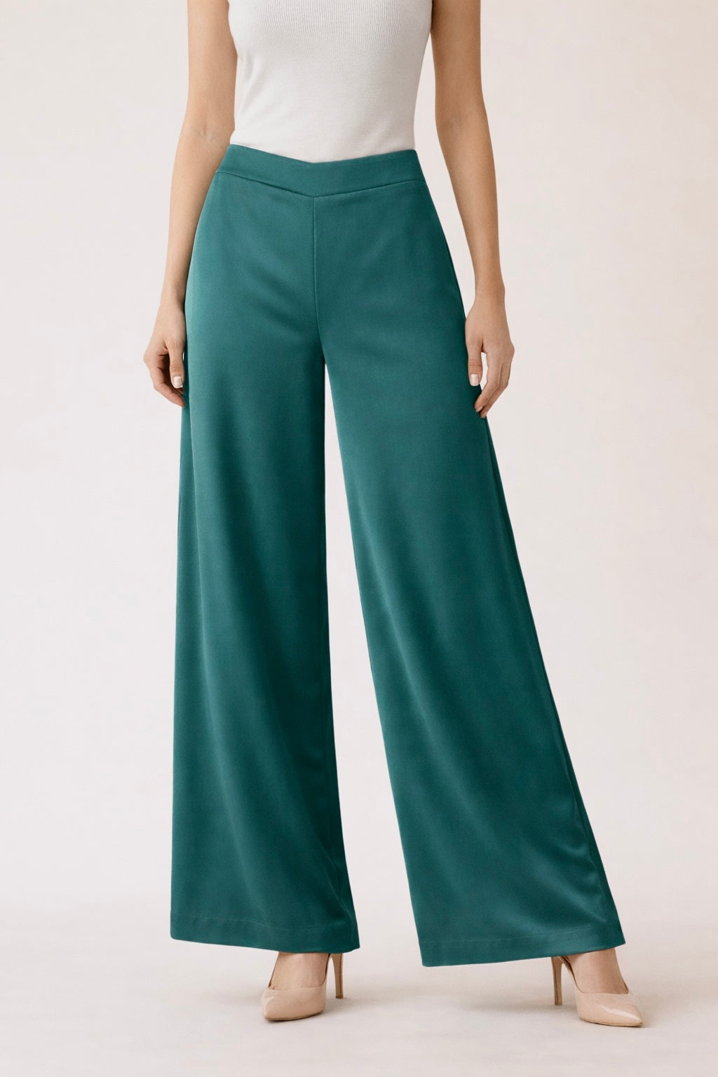 Wide Leg Satin Trouser