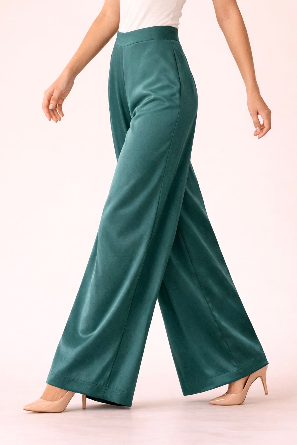 Wide Leg Satin Trouser