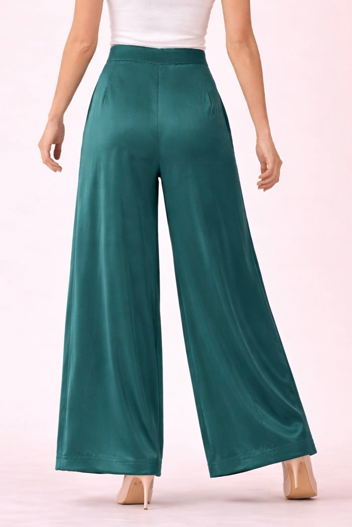 Wide Leg Satin Trouser