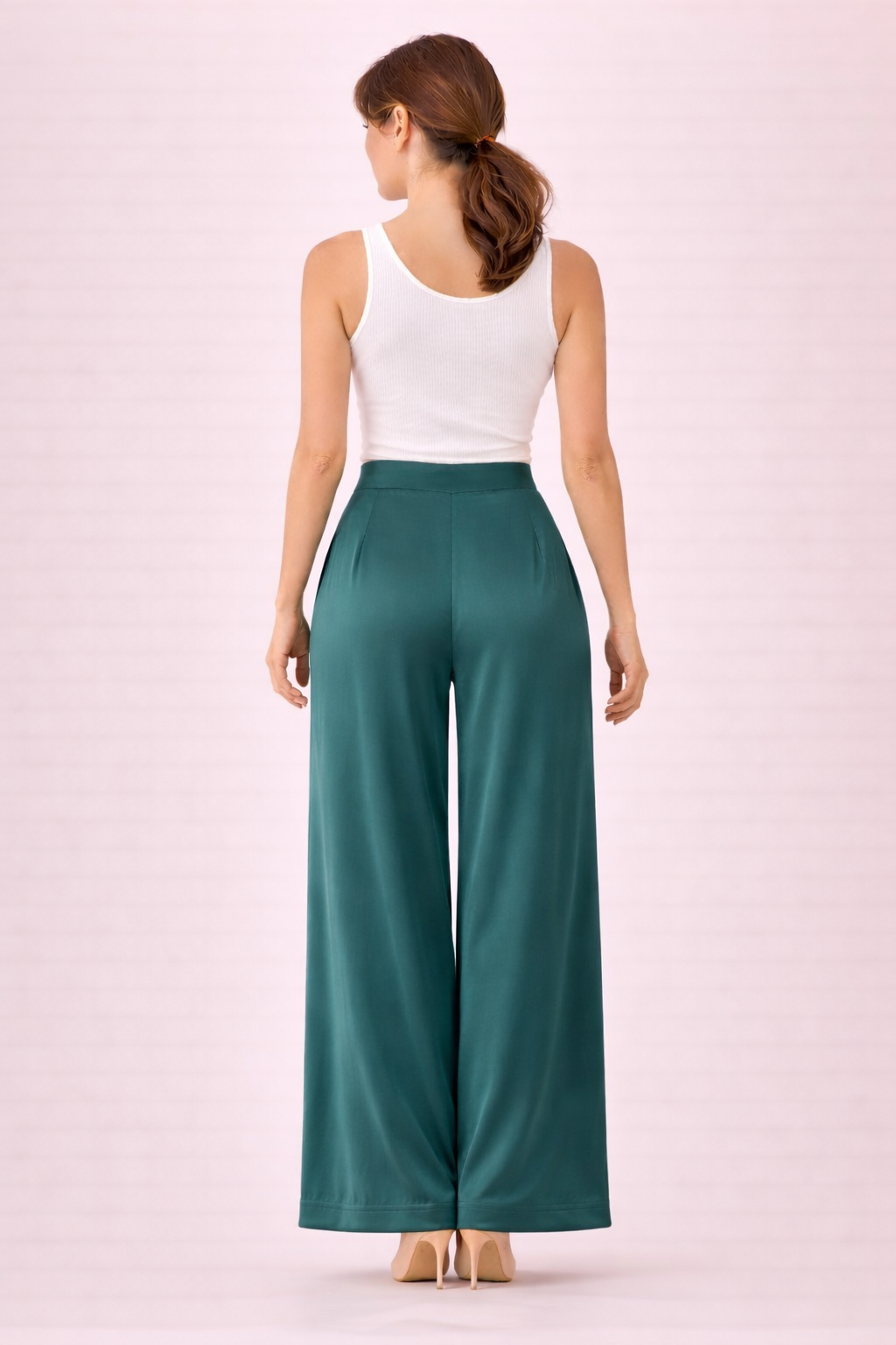 Wide Leg Satin Trouser