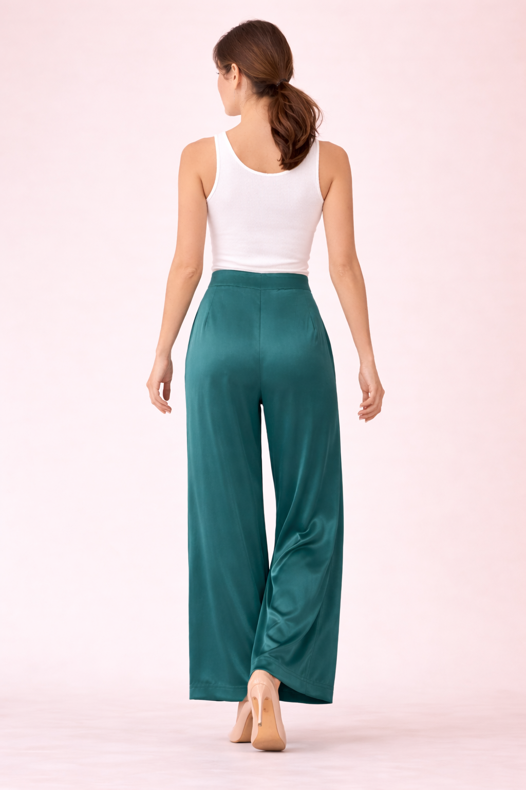 Wide Leg Satin Trouser