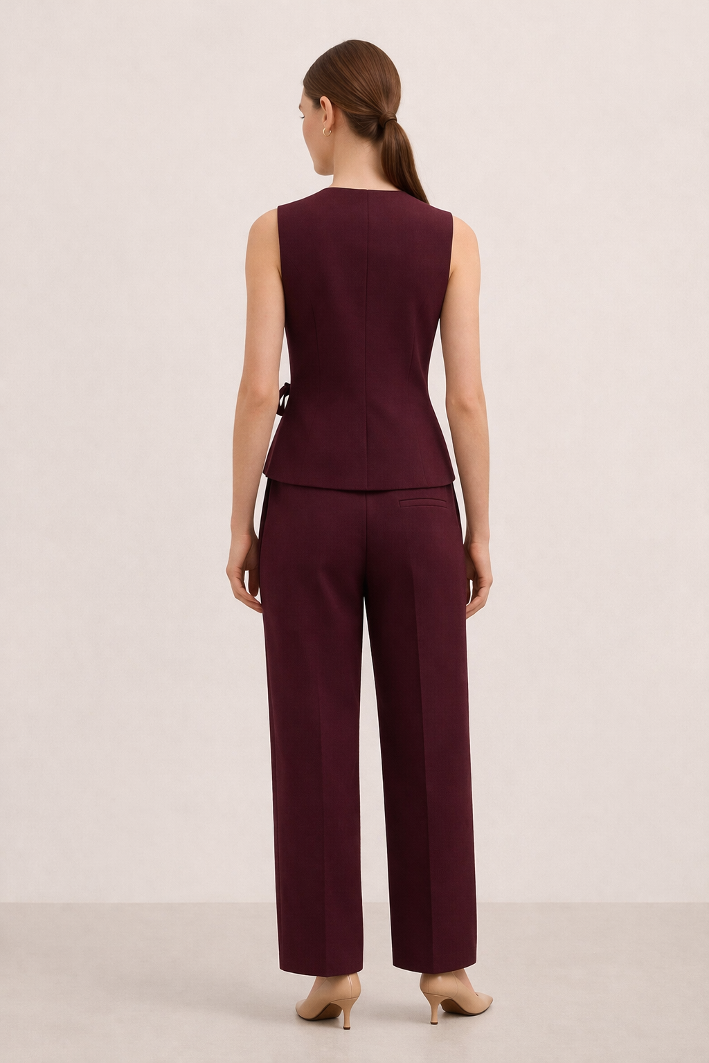‏Tailored Wrap Vest and Pants Suit