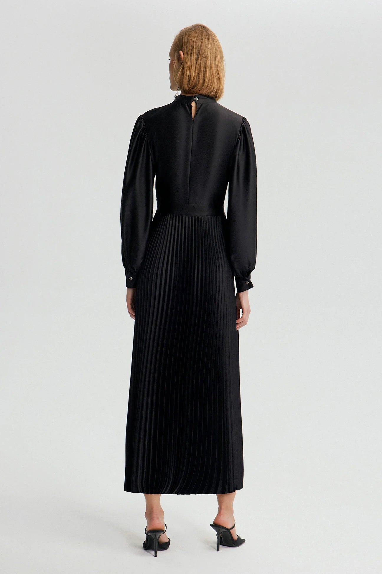 Pleated Satin Dress