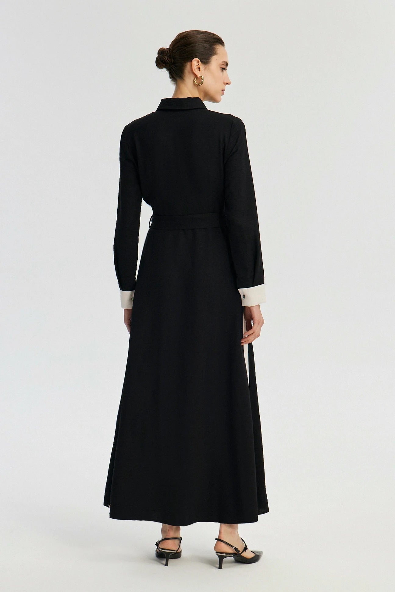 Mother of Pearl Button Detail Shirt Dress