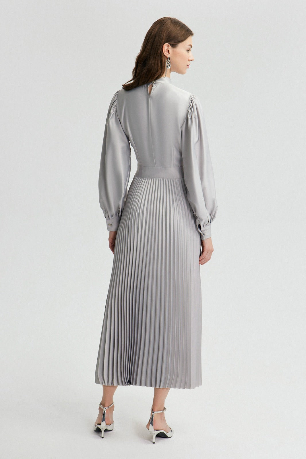 Pleated Satin Dress