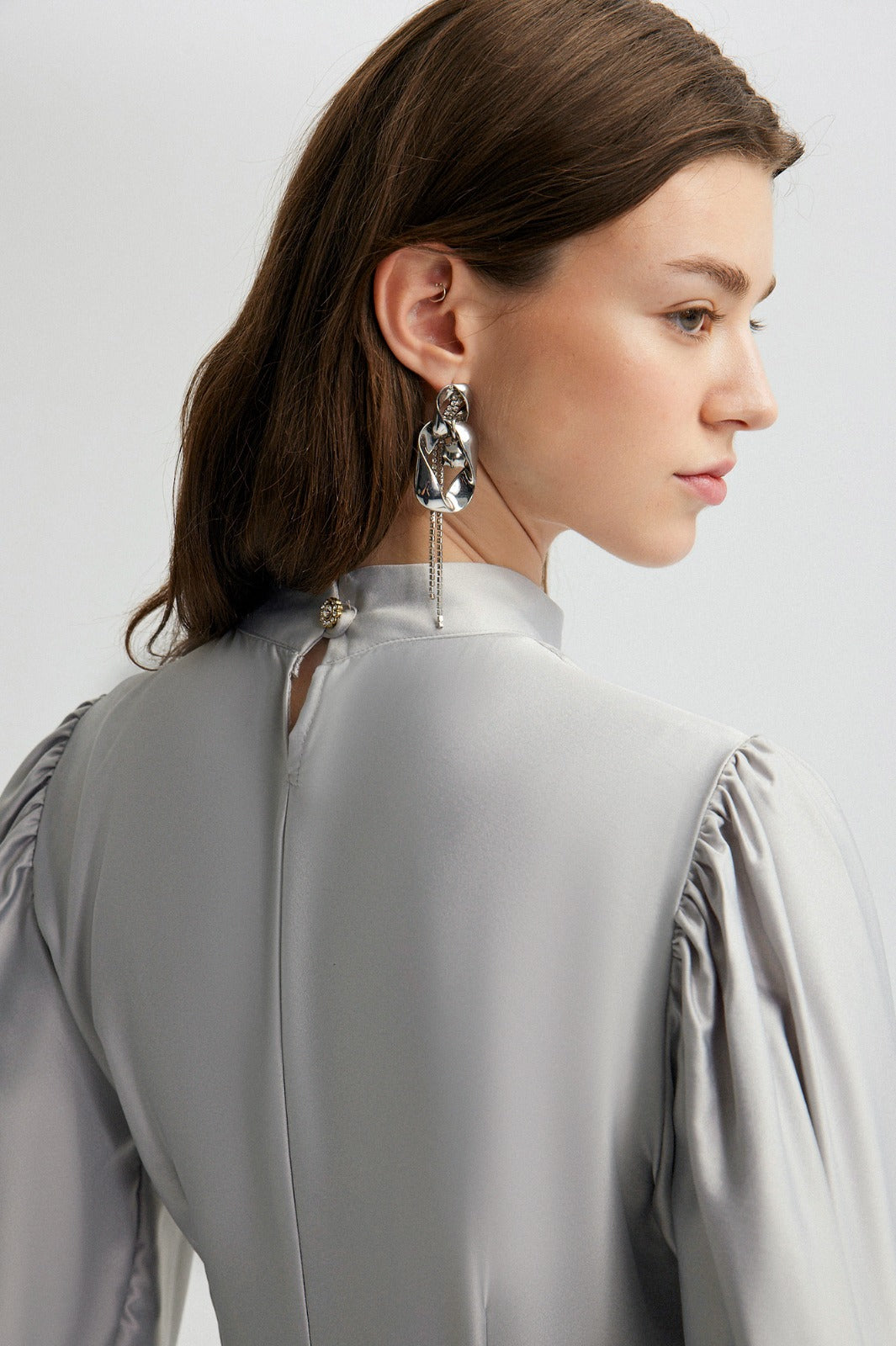 Pleated Satin Dress