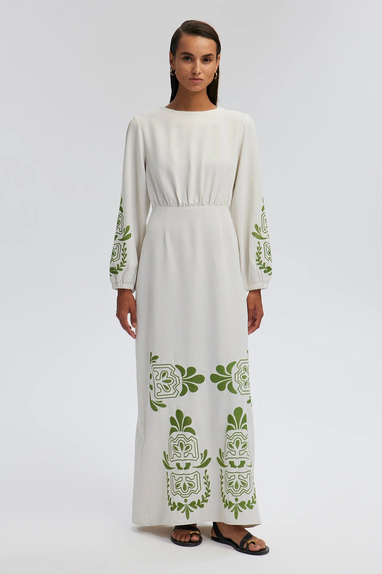 Linen Dress With Embroidery