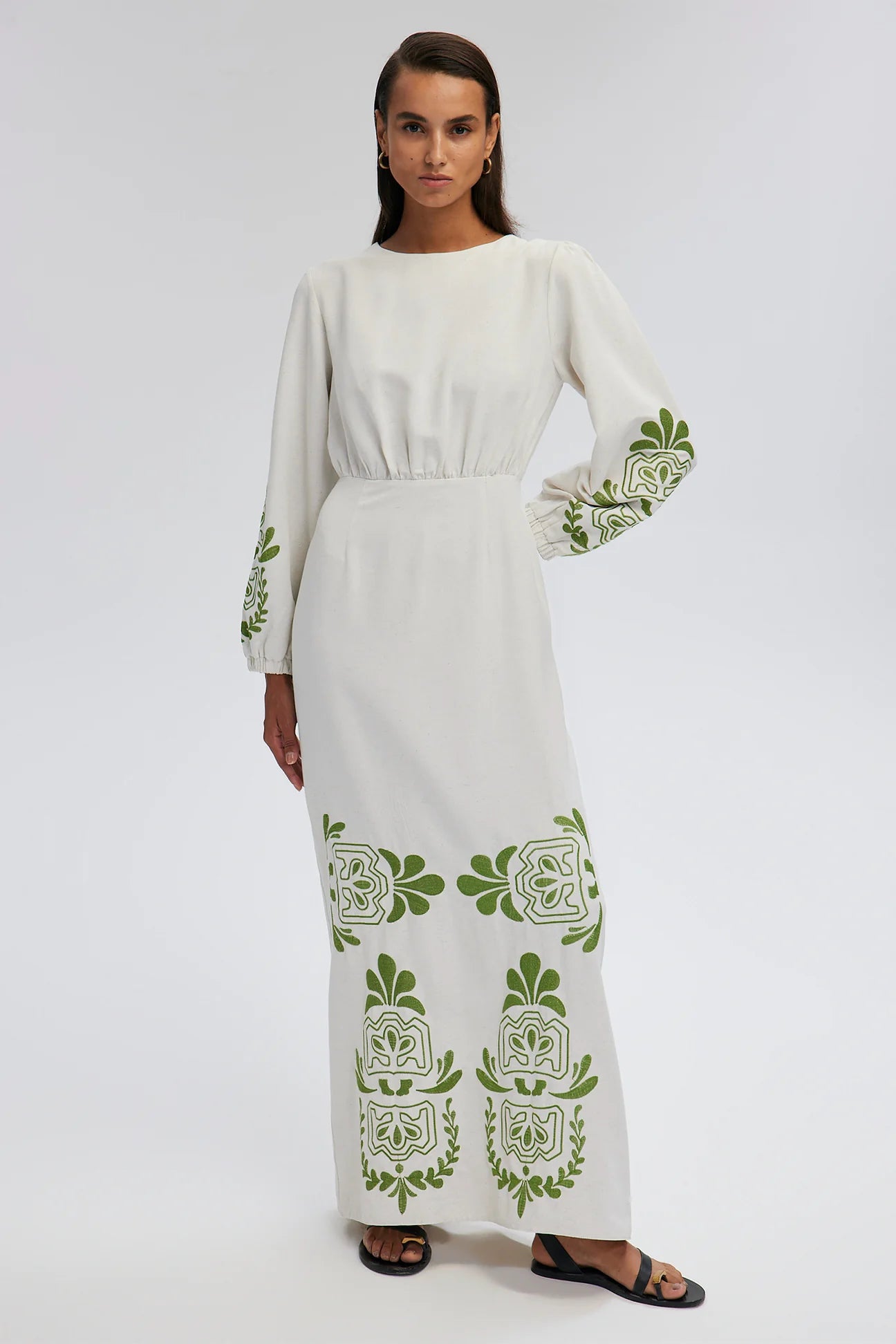 Linen Dress With Embroidery