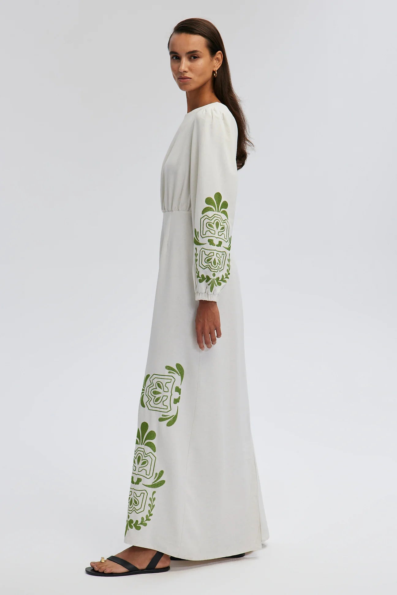 Linen Dress With Embroidery