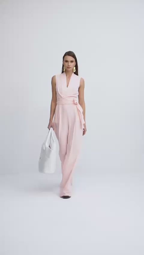 Wrap Belt Wide-Leg Jumpsuit