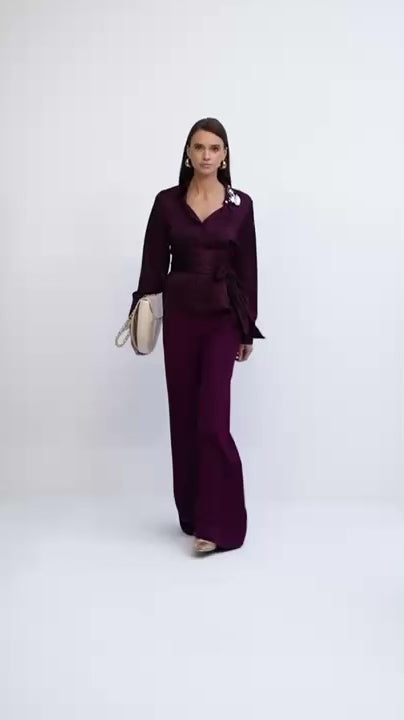 Elegant Satin Wrap Shirt